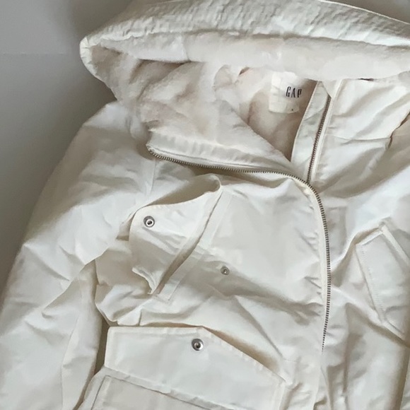 NWOT Gap Cream/ Off White Luxe Larka Jacket Coat - Size S (Fits like M) Gorgeous - Picture 7 of 9